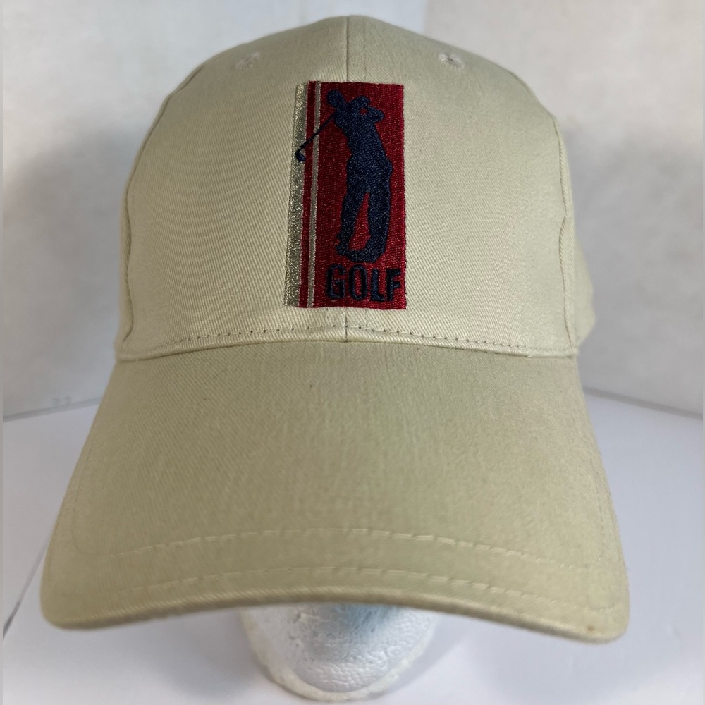 Golfer Golf Baseball Cap Strapback Hat Khaki Tan One Size Adjustable Casual Wear